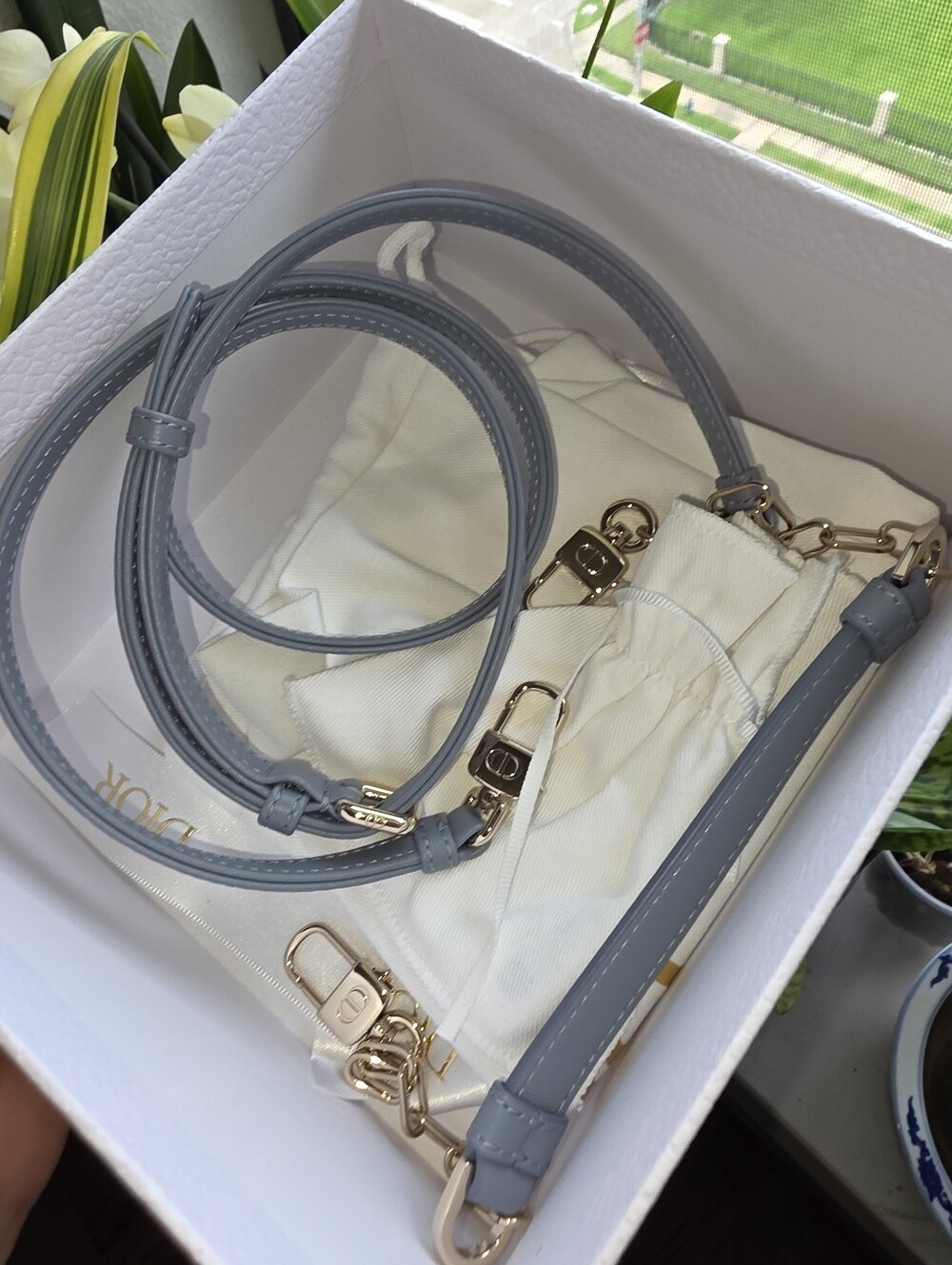 New w/reciept Dior Quilted Micro Lady D-Joy w/Gold Hardware. Blue Color - Picture 4 of 9